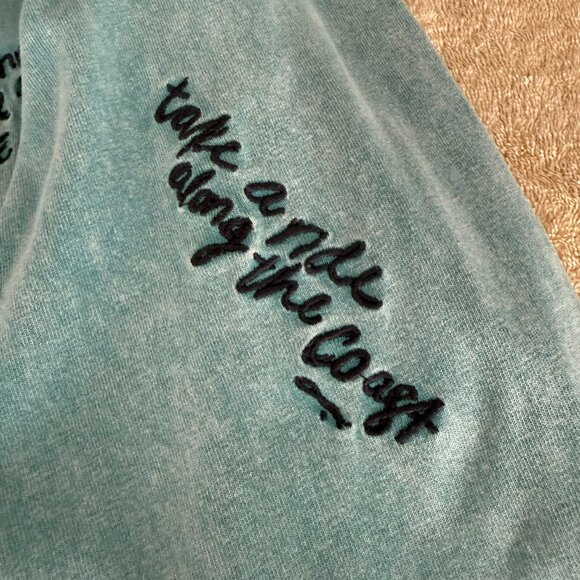 Free People We The Free Ivy Tee in Aqua Combo size M - Picture 8 of 11